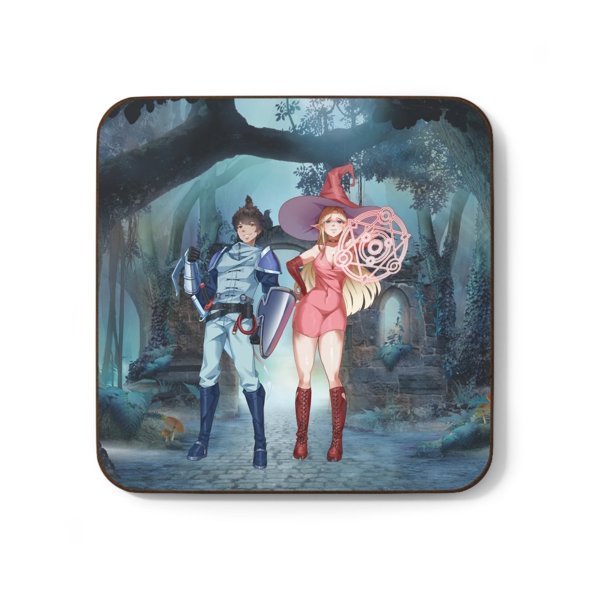 Fantasy Adventure Hardboard Coaster - Roo and Peaches from Double Deal - Swordpulp Studios - Home Decor