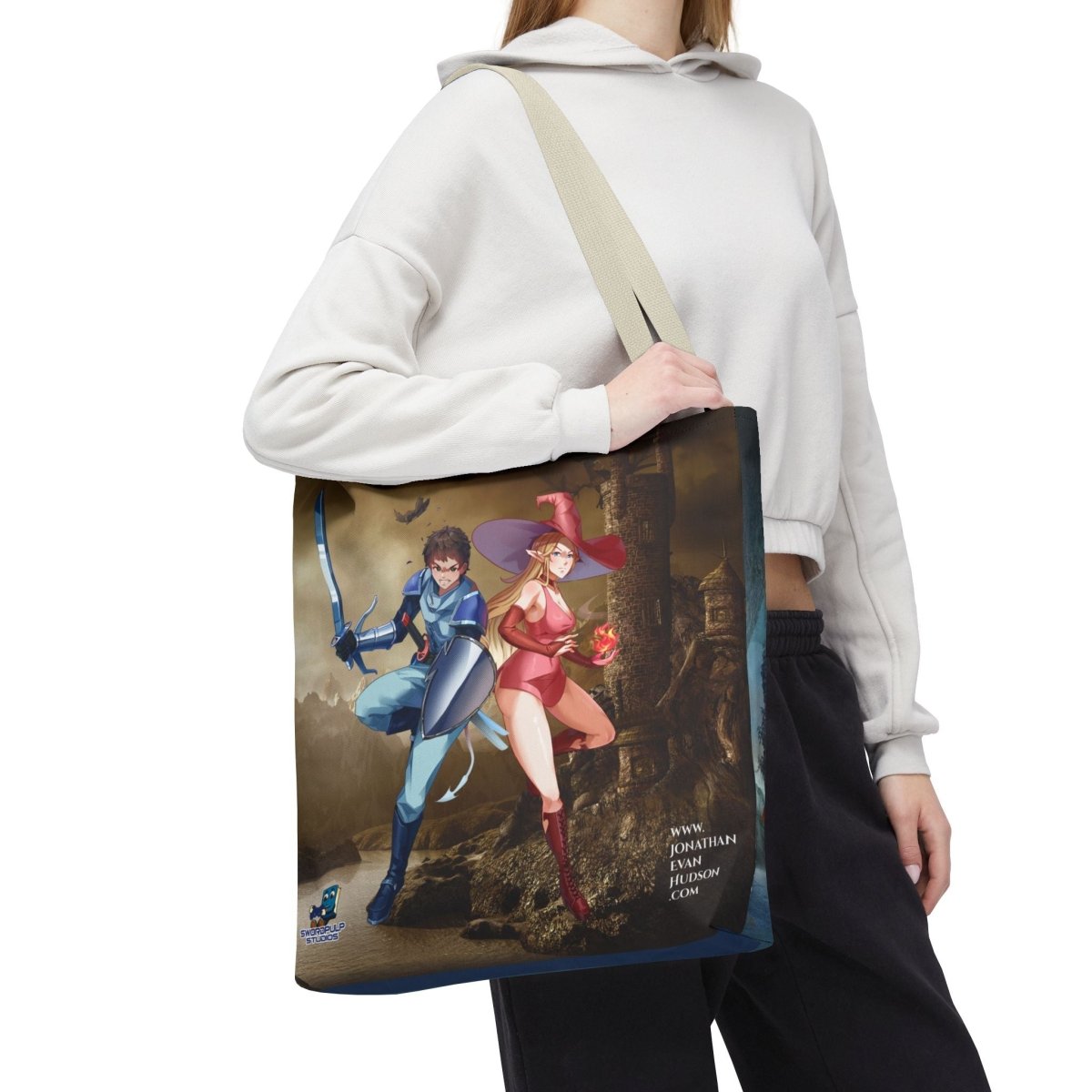 Fantasy Adventure Tote Bag - Stylish Character Art for Anime Fans - Swordpulp Studios - Bags