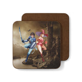 Unique Fantasy Drink Coasters for Gamers - Roo and Peaches from The Elf Girl Effect - Swordpulp Studios - Home Decor