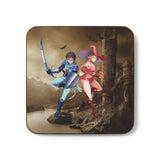 Unique Fantasy Drink Coasters for Gamers - Roo and Peaches from The Elf Girl Effect - Swordpulp Studios - Home Decor